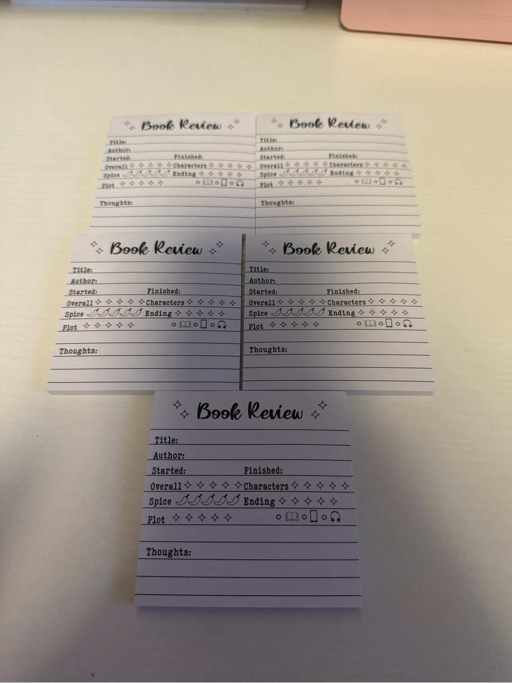 Book Review Note Pads